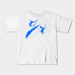 Lockheed SR-71 Blackbird - Blue Design Kids T-Shirt